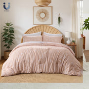 U by Bedsure Queen Comforter Sets, 3 Pieces Reversible Botanical Bedding Set, Rose Dust Flowers Bed in a Bag