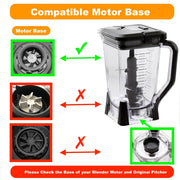 Nezpare Replacement Blender Pitcher Set, 72oz XL Capacity, Clear with Lid and Stainless Steel 6-Blade Assembly, Compatible with Ninja BL660 BL770 BL771 BL773 BL740 BL780 NES-BL-004