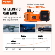 BENTISM 5 Ton 12V Electric Hydraulic Car Floor Jack with Built-in Tire Inflator Pump