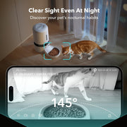 Petlibro Granary Automatic Pet Feeder with 1080P HD Camera, Night Vision, 2-Way Audio, Motion and Sound Alerts, WiFi App Control, 5L Capacity, White, PLAF203