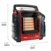 Enerco Mr Heater Portable Buddy Propane Heater, 9,000 BTU, Fold-Down Handle, Dual Heat Settings, Safety Shutoff, MH9BX