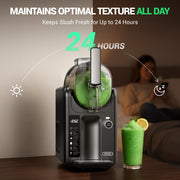 WETIE 82oz 5-in-1 Frozen Drink and Ice Cream Maker with LED Display, Adjustable Hardness, 24H Continuous Use, Black, BS-B2