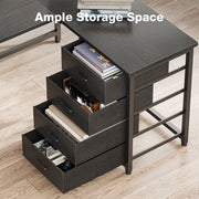 KKL 66 inch U Shaped Writing Gaming Desk with Drawers, Black - Modern