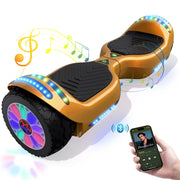 Tcdjtc Electric Hoverboard for Kids and Adults, 9 mph Max Speed, 6.5-Inch All Terrain Rubber Tires, LED Lights