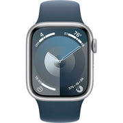 Apple Watch Gen 9 Series 9 41mm Silver Aluminum - Storm Blue Sport Band MR903LL/A