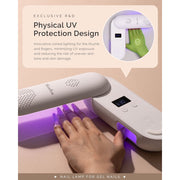 MelodySusie UV LED Nail Lamp Plus20F, Cordless Rechargeable with Advanced UV Protection, 240 Rotatable Panel, Smart Auto Sensor, Dual Timer Settings, White