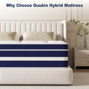 GUUKIN 10 Inch Full Size Hybrid Mattress with Memory Foam and Pocket Coils, Medium Comfort, Breathable 3D Knitted Fabric, Motion Isolation, Model 8489716564