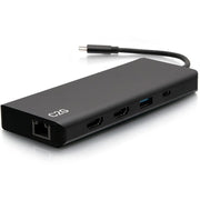 C2G USB-C 9-in-1 Dual Display Laptop Docking Station with Dual HDMI, Gigabit Ethernet, Five USB-A Ports, 3.5mm Audio, 60W Power Delivery, C2G54487