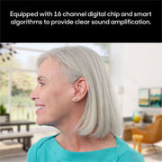 Sharper Image Behind-the-Ear Hearing Aids, Noise Cancelling, Rechargeable, Beige, SI-ARER-950