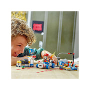 LEGO Super Mario Mario Kart Toad's Garage Building Set, 390 Pieces, Includes 2 Blue Toad Figures, Customizable B Dasher Kart, Working Car Elevator, Multi Color