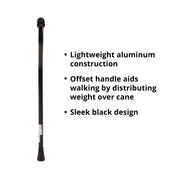 McKesson Brand 146-RTL10306 Aluminum Offset Handle Walking Cane, Adjustable 30 to 39 in Height, Black, Pack of 6