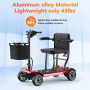 SACVON 985-Red Ultra Lightweight Mobility Scooter for Seniors, Red