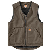 Carhartt Washed Duck Sherpa-Lined Vest for Men - Driftwood - M