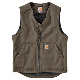Carhartt Washed Duck Sherpa-Lined Vest for Men - Driftwood - M