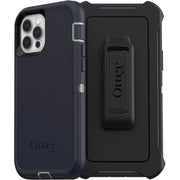 OtterBox Defender Series Screenless Edition Phone Case for iPhone 12 and iPhone 12 Pro, Multi-Layer Protection, Belt-Clip Holster, Varsity Blues Sage/Blue, 27-54137-E48-NR