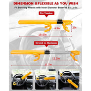 MRSXXNTY Steering Wheel Lock, Heavy-Duty Alloy Steel Twin Bars, Adjustable Fit 6.6