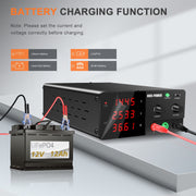 NICE-POWER R-SPS3020 DC Power Supply, Variable 0-30V 20A, 600W, High-Precision Encoder Knob, 4-Digit LED Display, Adjustable Switching Regulated