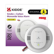 Kidde Hardwired Interconnectable Combination Smoke and Carbon Monoxide Detector with AA Battery Backup and Voice Alarm 900-CUAR-V