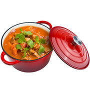 Miereirl Enameled Cast Iron Dutch Oven, 6.5 Quart, Dark Blue, Dual Handles, Non-Stick Coating, Self-Basting Lid