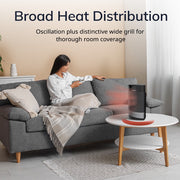 Lasko Ellipse 1500W Oscillating Ceramic Space Heater with Remote, Black, CD12950