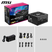 MSI MPG A850GS PCIE5 Fully Modular 850W 80 Plus Gold Power Supply, Dual 12V-2x6 PCIe Connectors, ATX 3.1, PCIe 5.1 Ready, Black