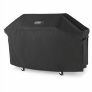 Weber Premium Grill Cover for Genesis 400 Series 4-Burner Gas Grills, Water-Resistant Black, Durable Polyester, Secure Fastening Straps, 7758