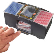 Cool Chimpanzee Automatic 2-Deck Card Shuffler, Black Plastic