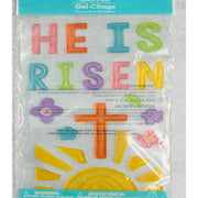 Way to Celebrate Easter He Is Risen Window Gel Cling Decorations Sunday School Classroom - Reusable