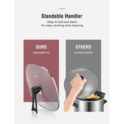 FOHERE 12 Inch Deep Non-Stick Electric Skillet with Tempered Glass Lid, 1360W, Black