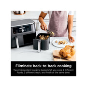Ninja DZ401 Air Fryer with DualZone Technology - Grey