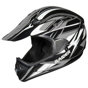 Raider RX1 MX Off-Road Helmet for Adults - Black/Silver - Large