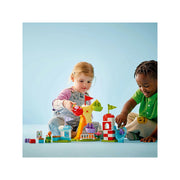 LEGO DUPLO Peppa Pig Funfair Toddler Toy, 53 Pieces, Includes Peppa Pig, Danny Dog, Candy Cat, Rotating Ferris Wheel, Slide, Juice Bar, Ages 2+