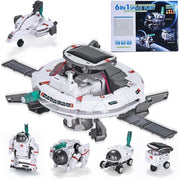 Hot Bee 2117A 6-in-1 STEM Space Solar Robot Kit for Kids, Educational Science Building Toy, Solar and Battery Powered, Ages 6 and Up
