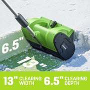 Steelite Cordless Snow Shovel, 21V, 12-Inch Clearing Width, 4.0-Ah Battery with Quick Charger, Adjustable Handle, Directional Plate, Lightweight 9.9 lb