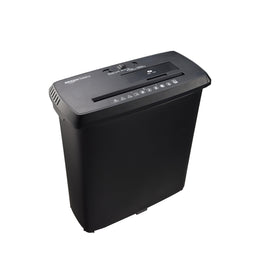 Amazon Basics 8-Sheet Strip Cut Paper Shredder with CD and Credit Card Destroyer, 3.4 Gallon Bin, Black, S120-D US