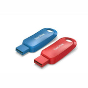 SanDisk SDCZ62-032G-CW4RD Cruzer Snap USB Flash Drive, 32GB Red Blue - 2 Pack