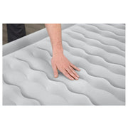 Bestway 67957E Tritech 15 in. Antimicrobial Coating Air Mattress with Built-in AC Pump, Blue/Light Gray, Queen
