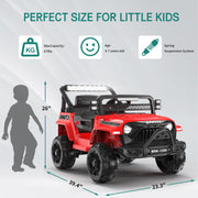 SPPTTY 12V Ride on Toy Truck with Parent Remote Control, Red - Kids Electric Car with Music and LED Lights