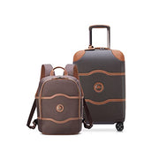 Delsey Paris Chatelet Air 2.0 Luggage Set, Durable Polycarbonate Carry-On and Eco-Friendly Travel Backpack, Chocolate Brown, 2-Piece 40167691106