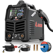 GZ GUOZHI MIG-145LCD 145A MIG Welder w/Large LCD Display, 3 in 1 MIG/Stick/LIFT TIG Welder Machine