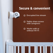 Maxi-Cosi See Pro 360 Video Baby Monitor, 2K Ultra HD, CryAssist AI Cry Translation, Night Vision, Remote Pan Tilt Zoom, 5-Inch Parent Display, Two-Way Talk, Built-In Soother, White