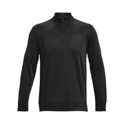 Under Armour Fleece Quarter-Zip Long-Sleeve Pullover for Men - Black/Black - S