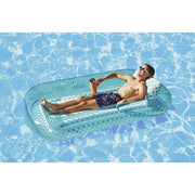 Member's Mark Inflatable Sun Tub Tanning Pool Float, Teal Checkered - Waterproof