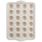 Trudeau Silicone 24 Count Mini Muffin Pan Set, Granite, 1.75 in Diameter, Dishwasher Safe, Easy Release, 2 Pack, 5123125