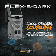 Spypoint Flex-S-Dark Solar Cellular Trail Camera, Built-In Solar Panel, 40MP Photos, 1080p Videos with Sound, No-Glow Night Vision, Motion Activated, GPS Enabled, Weather Resistant