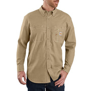 Carhartt Flame-Resistant Carhartt Force Button-Front Long-Sleeve Shirt for Men - Dark Khaki - 3XLT