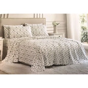 Lenox 6-Piece Soft & Warm 100% Cotton Flannel Sheet Set, King, Green Pine Trees,