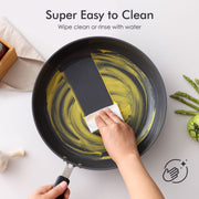 Sensarte Ceramic Nonstick Deep Frying Pan Skillet, 5 QT, Gray, Induction Compatible, With Lid, Heat-Resistant Handle, SJ3230L