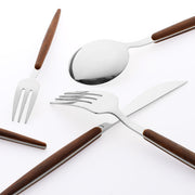 REGALWOVEN 5 Piece Flatware Set, 18/10 Stainless Steel Silverware with Knife, Forks, Spoons, Polished Silver Finish