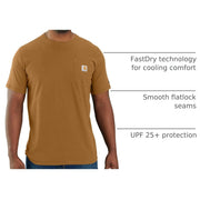 Carhartt Men's Big & Tall Force Relaxed Fit Midweight Short-Sleeve Pocket T-Shirt, Carhartt Brown, X-Large Tall, 106652
